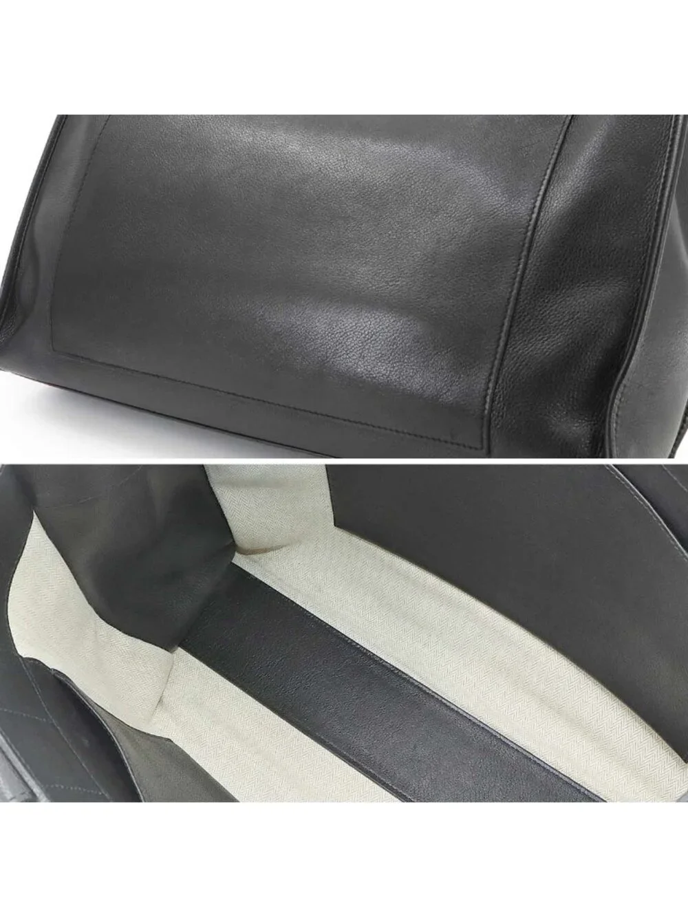 Hermes Sac Berlant Business Hand Bag Ever Gray Black Silver